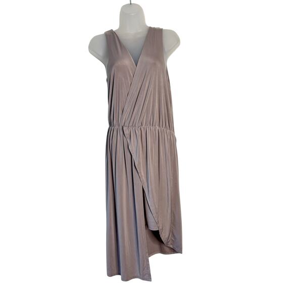 Lovers‎ + Friends Dress Women Small Gray Asymmetric Faux Wrap Going Out Neutral - Picture 1 of 8